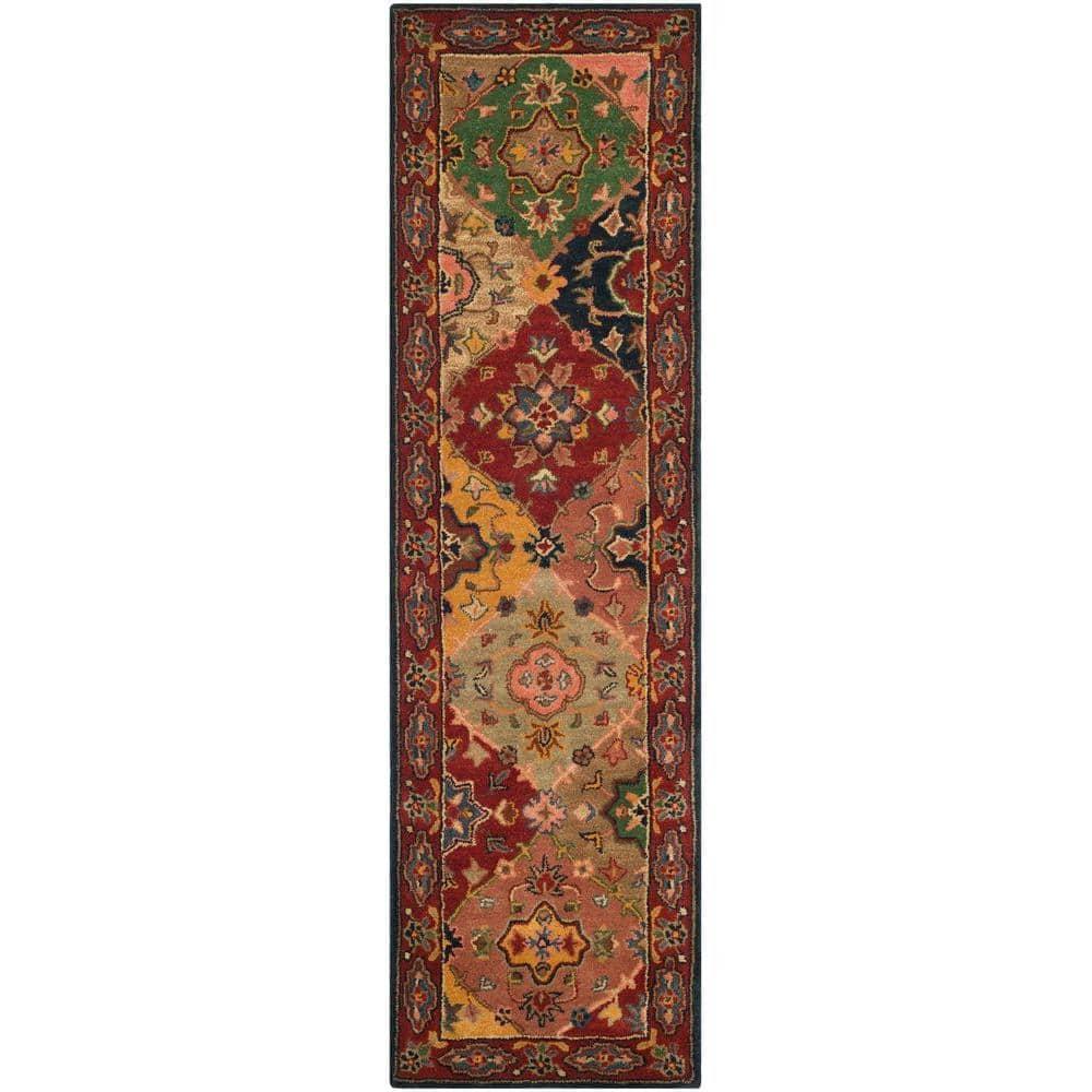 Heritage Red and Multicolor Wool Tufted Runner Rug