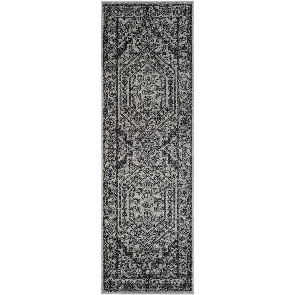 SAFAVIEH Adirondack Xavier Oriental Runner Rug, Silver/Black, 2'1" x 8'