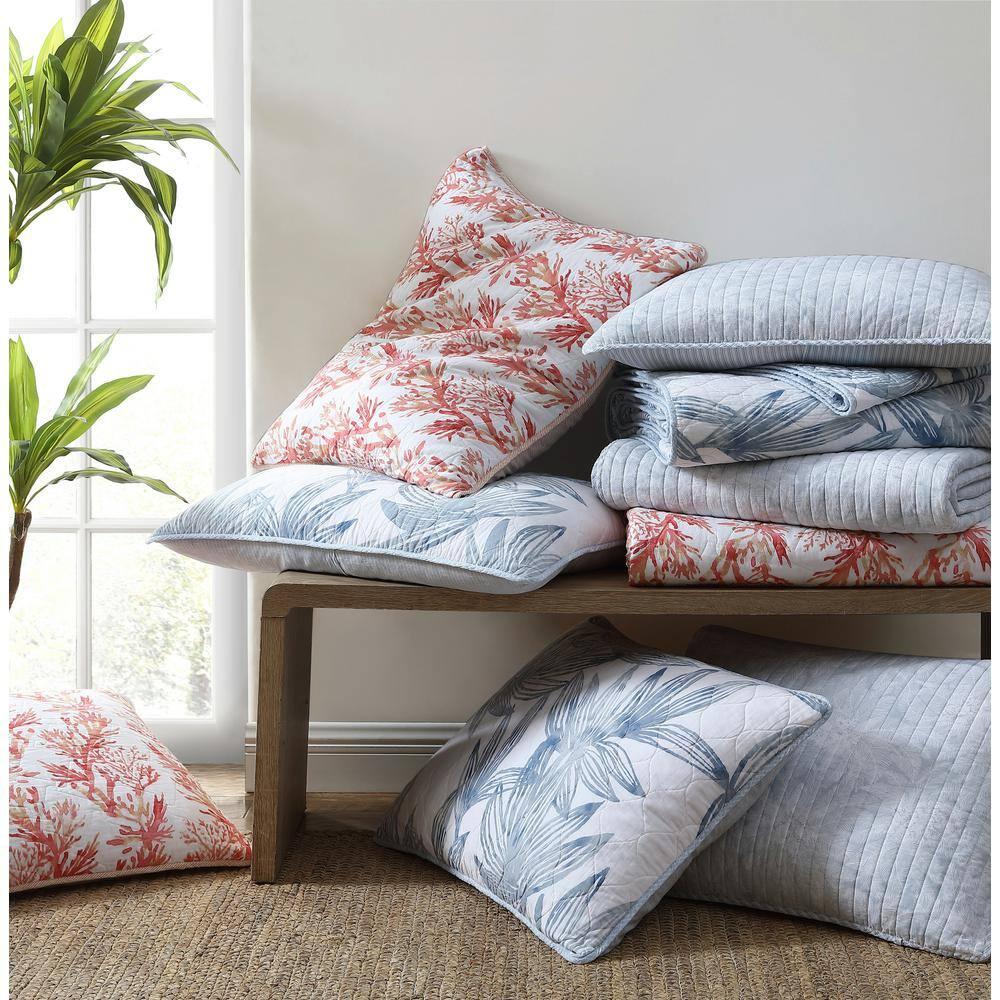 Tommy Bahama Home Tommy Bahama Beach Bliss Grey Cotton Reversible Quilt Set