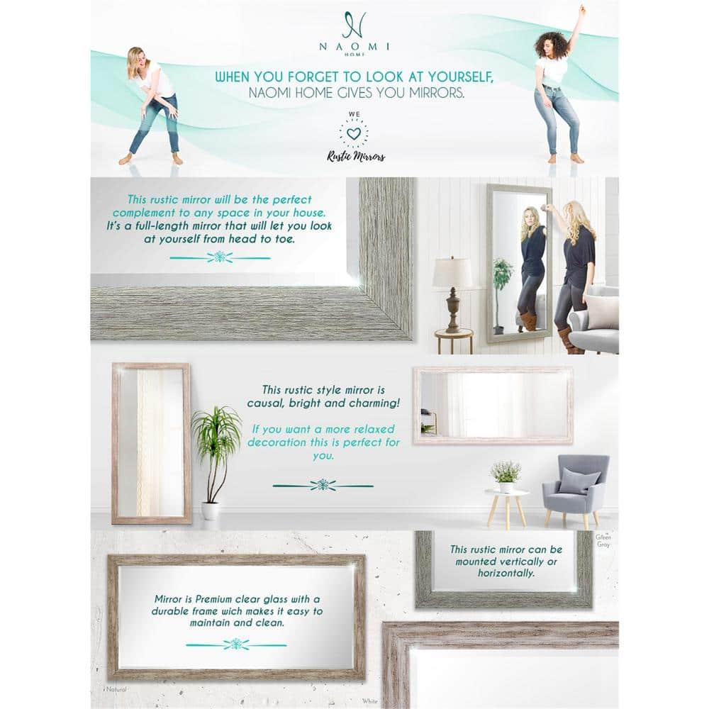 Highland Dunes Lindberg Rectangle Full Length Mirror, Faux Wood Farmhouse Mirror, Floor Mirror