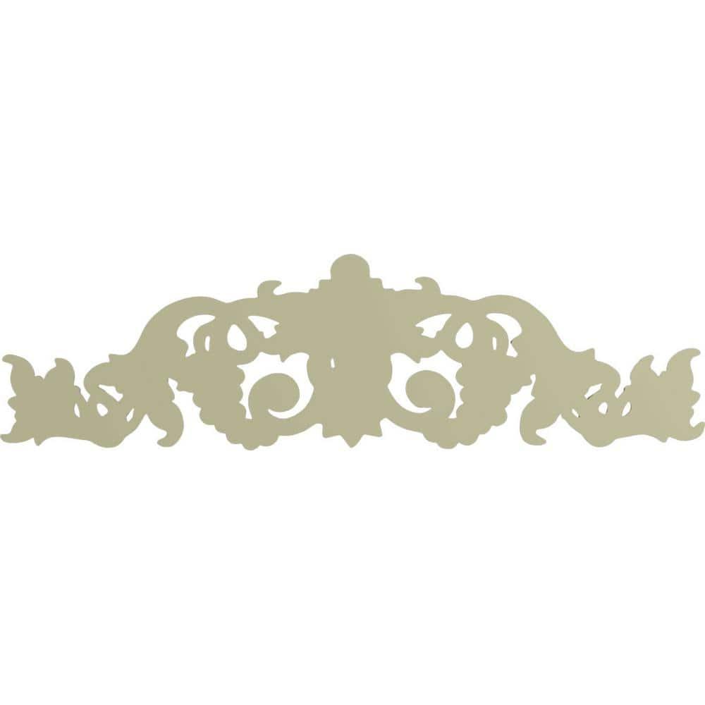 Ekena Millwork 19 1/4"W x 5 3/8"H x 7/8"P Small Grape and Leaf Center with Scrolls Onlay