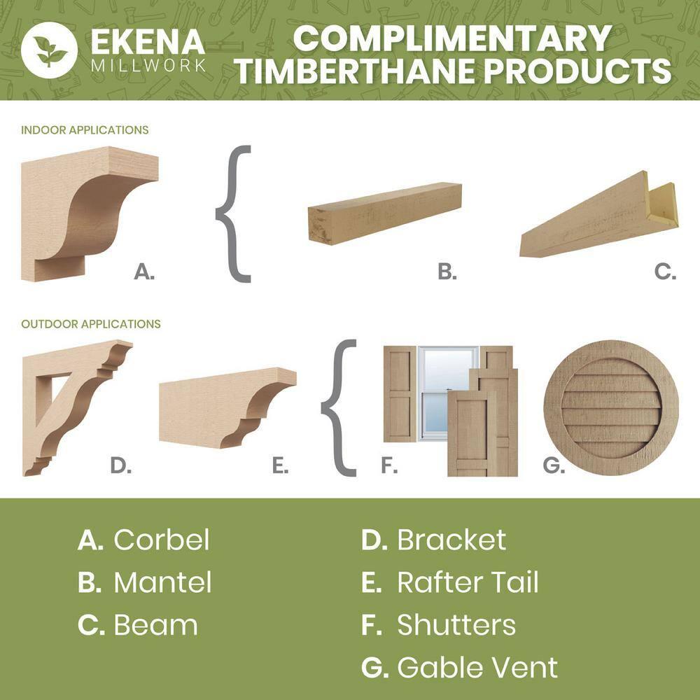 Ekena Millwork Timberthane Faux Rustic Joined Board-n-Batten Faux Wood Shutters w/End Batten
