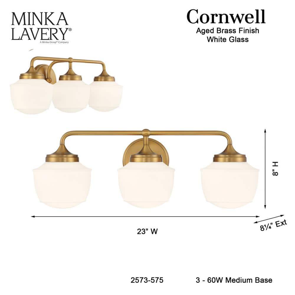 Minka Lavery - Cornwell - 3 Light Bath Vanity-8 Inches Tall and 23 Inches
