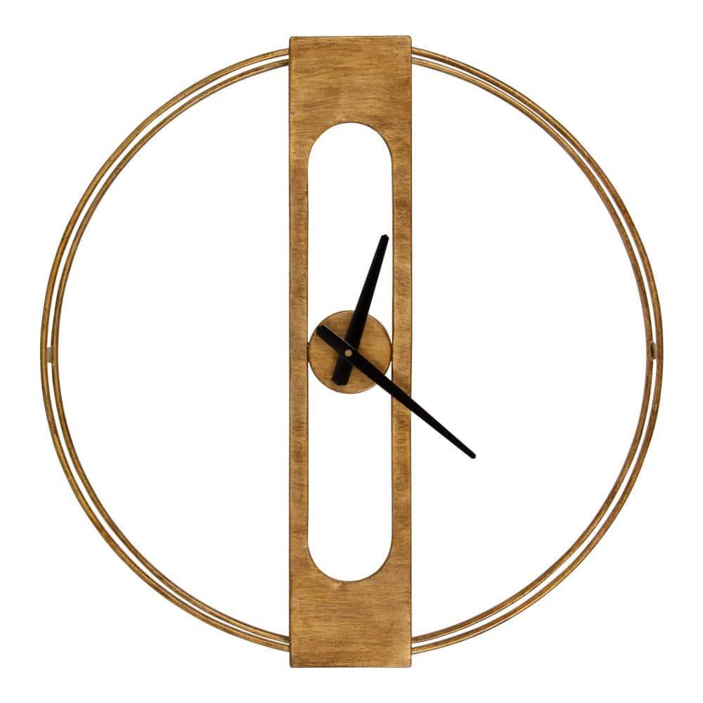 Kate & Laurel All Things Decor 22"x22" Urgo Numberless Metal Wall Clock Gold: Modern, Round, Indoor Decorative Clock