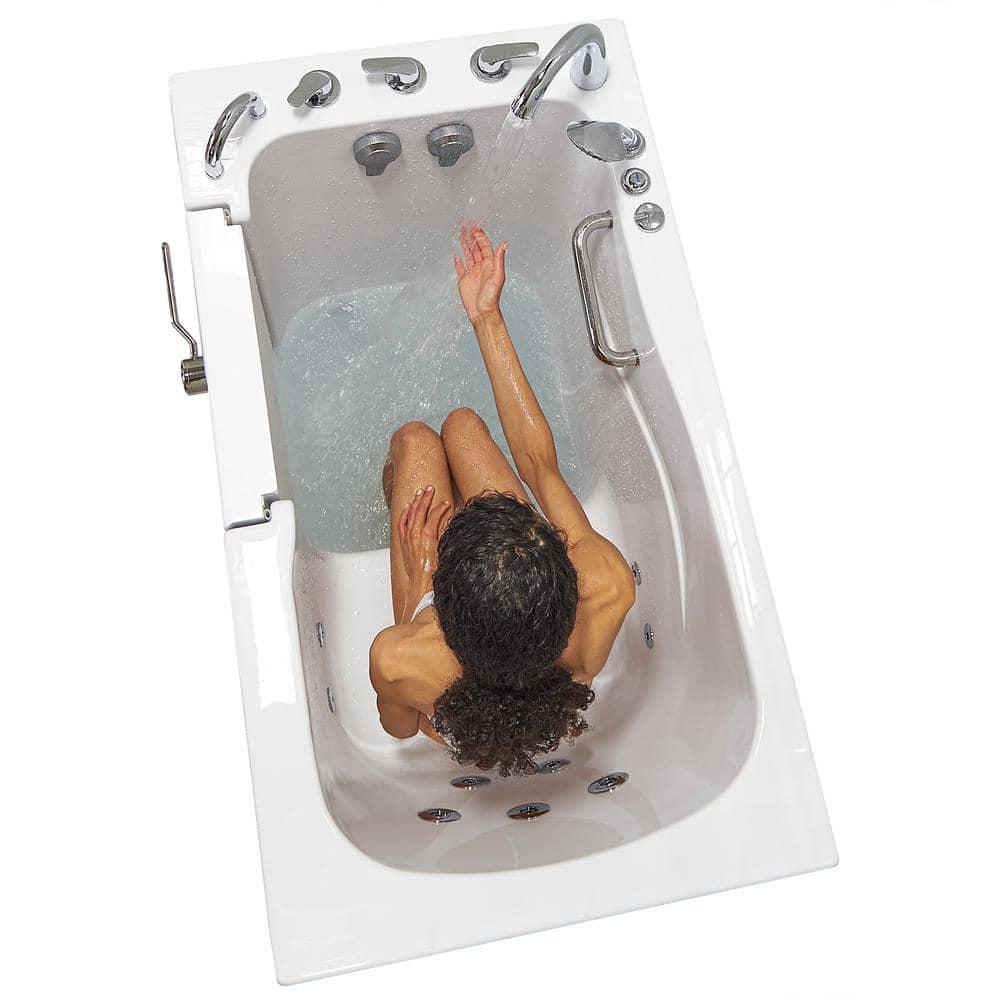 Monaco 32"x52" Acrylic Hydro Massage Walk-In Bathtub, 5 Piece Fast Fill Faucet, 2" Dual Drain