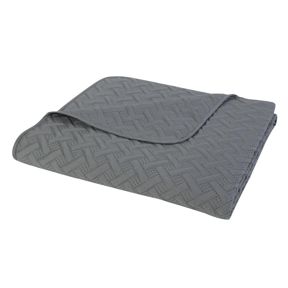 3pc Full/Queen Nina Embossed Quilt Set Gray - VCNY Home: Hypoallergenic Microfiber Coverlet with Shams
