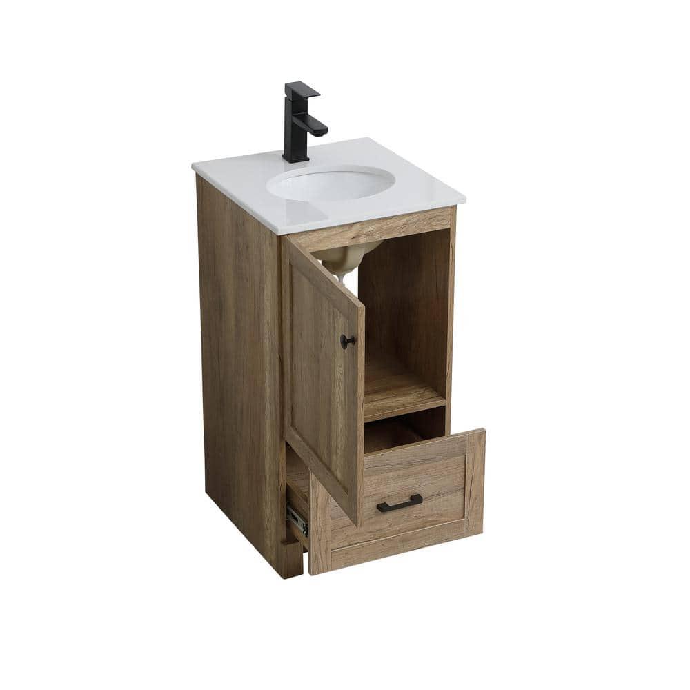 18 in. Single Bathroom Vanity, Natural Oak