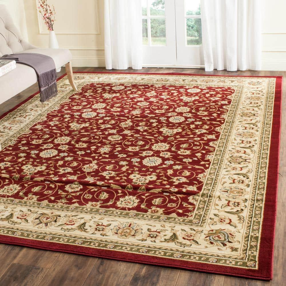 Lyndhurst LNH312 Power Loomed Area Rug - Red/Ivory - 8'x11' - Safavieh.