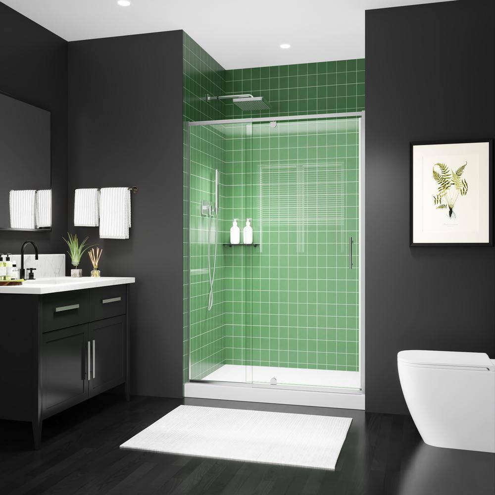 38-42" W x 71" H Piovt Swing Glass Shower Door,Pivot Semi-Frameless Glass Shower Door with 1/4"(6mm) Clear SGCC Tempered Glass,Chrome Finish Shower Doors,Reversible Installation