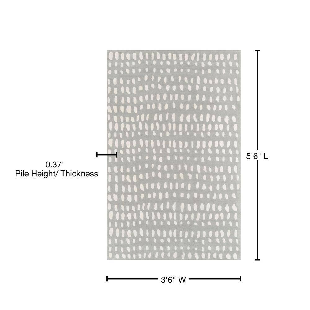 3'6"x5'6" Delmar Area Rug Gray - Novogratz by Momeni: Chevron Pattern, Traditional Style, Wool, Low Pile, Indoor Use