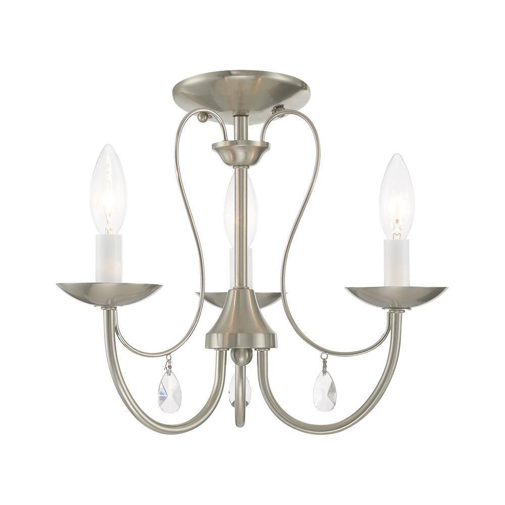 Livex Lighting Mirabella 3 - Light Chandelier in  Brushed Nickel