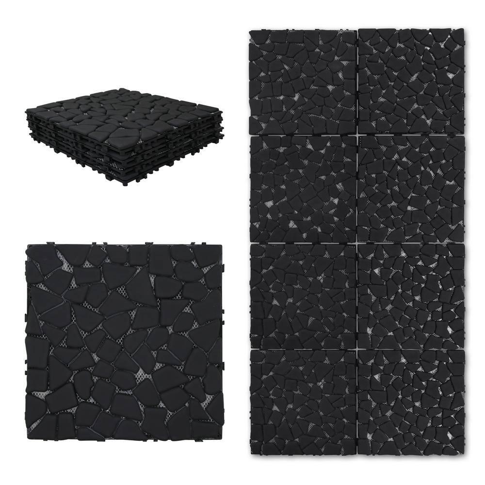 12'' L x 12'' W Stone Interlocking Deck Tile