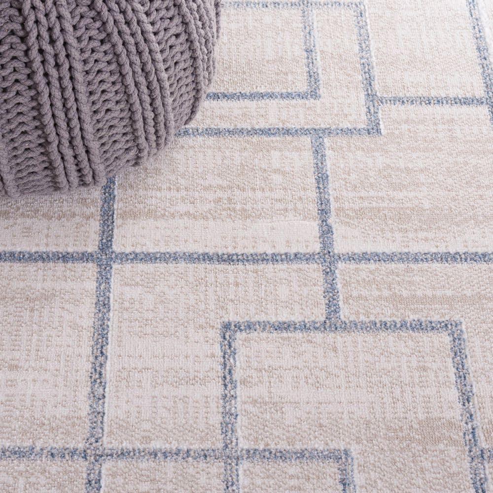 SAFAVIEH Blair Parker Geometric Machine Washable Area Rug, 8' x 10', Beige/Grey