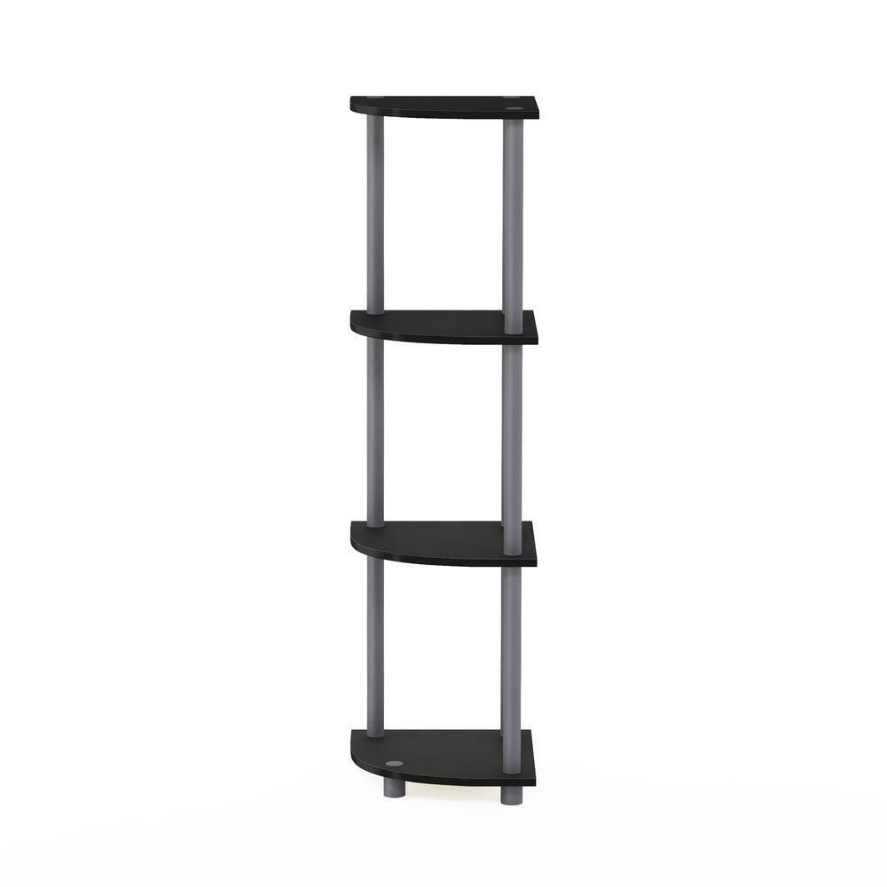 Furinno Durable 11.6 W x 11.6 D x 43.5 H 4-Shelf Freestanding Shelving Unit, Black and Gray