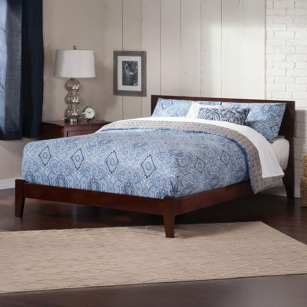 AFI Furnishings Orlando King Traditional Bed with Open Footboard and Turbo Charger in Walnut
