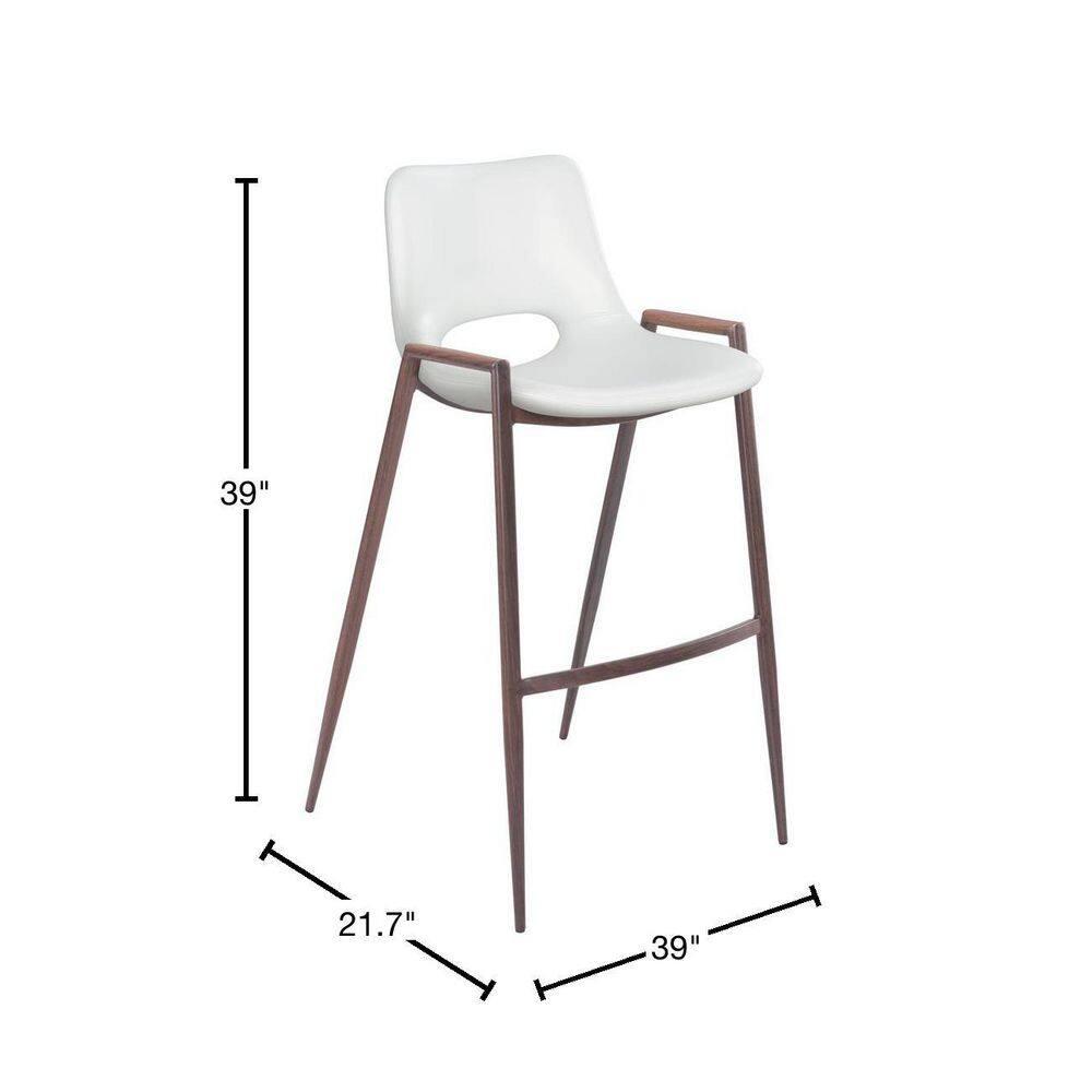 Zuo Hospitality Upholstered Counter Stool with Metal Frame