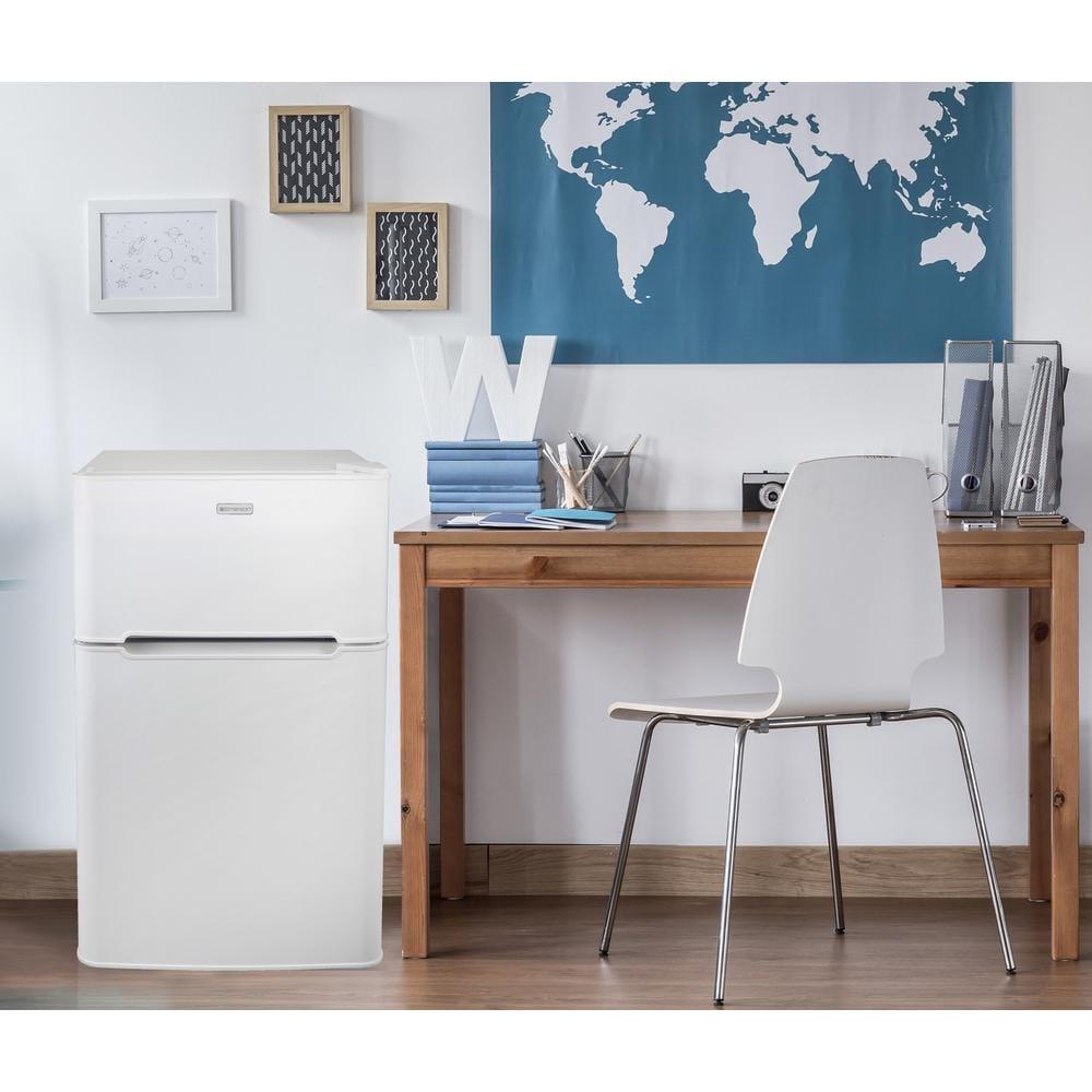 20.5 in. 3.2 cu. ft. 2 Door Mini Refrigerator with Freezer in White, ENERGY STAR Qualified