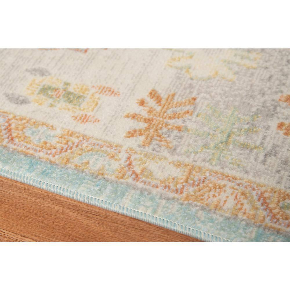 AMER Rugs Bohemian Gretna Collection, Indoor/Outdoor Aqua 9x12 Area Rug, Rugs for Living Room, Bedroom, Dining Room, Kitchen - Aqua/Beige