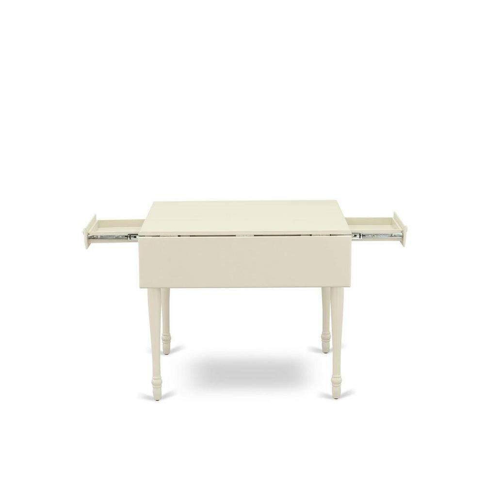 East West Furniture 5 Piece Dining Table Set Consists of a Rectangle Solid Wood Table with Dropleaf