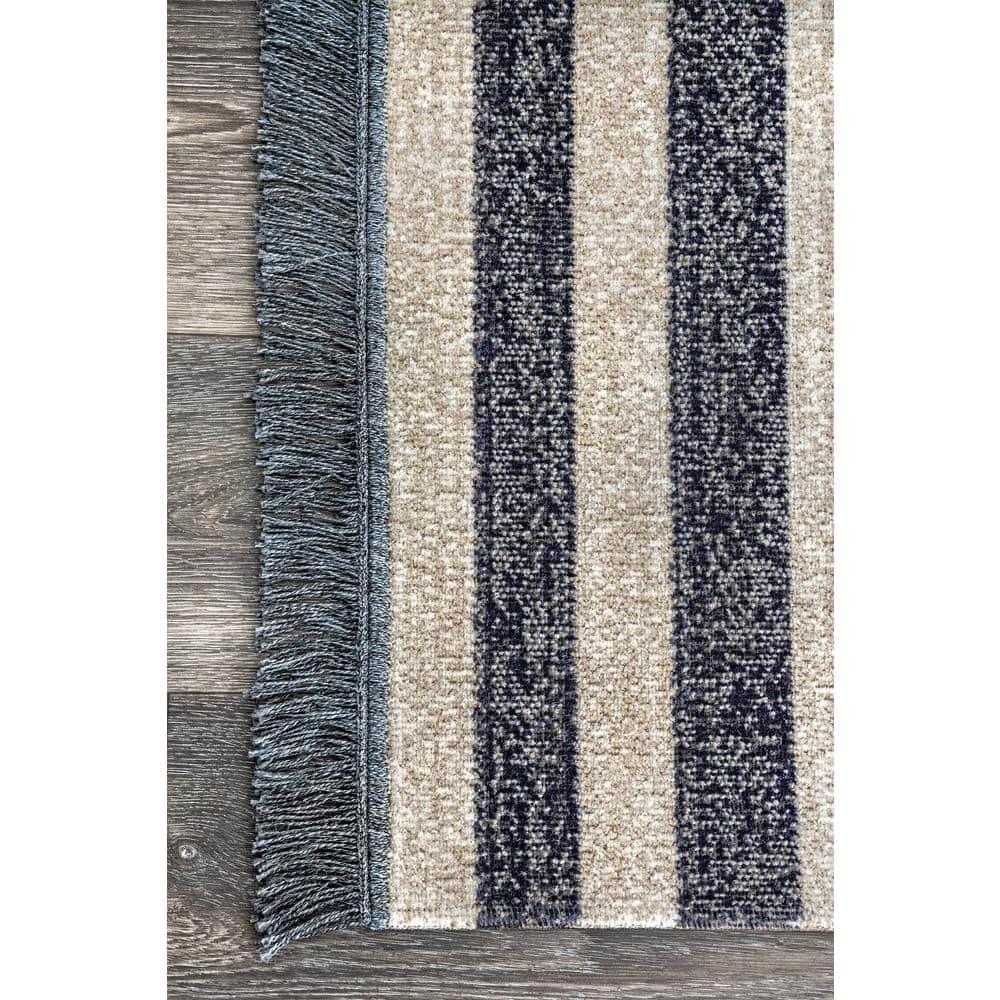 Nuloom Roberge Trellis 3x5 Indoor/Outdoor Accent Rug for Living Room Patio Deck Front Porch Entryway Kitchen, Navy/Ivory