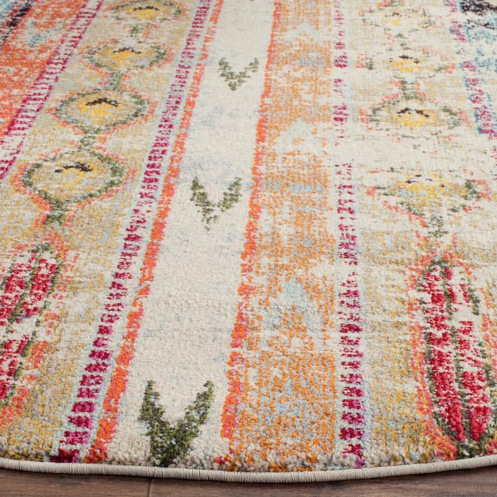Monaco MNC222 Power Loomed Indoor Area Rug - Multi - 9' Round - Safavieh