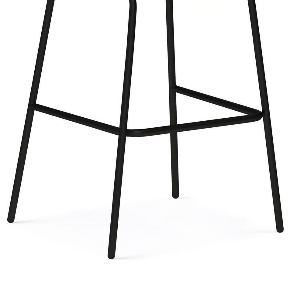 Simpli Home Jolie Upholstered Vegan Faux Leather Contemporary Counter Stool with Padded Bucket Seat and Footrest (Set of 2)