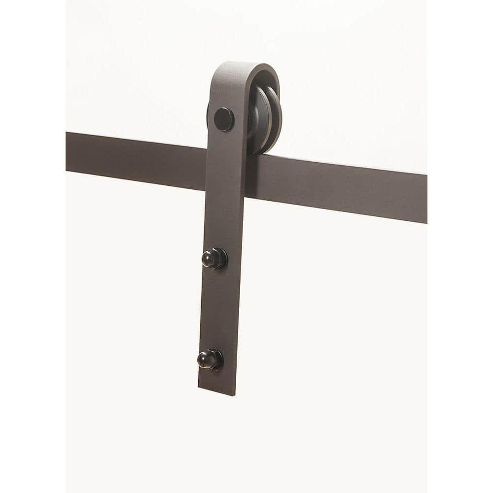 Steel Sliding Rolling Barn Door Hardware Kit for Single Wood Doors with Routed Floor Guide