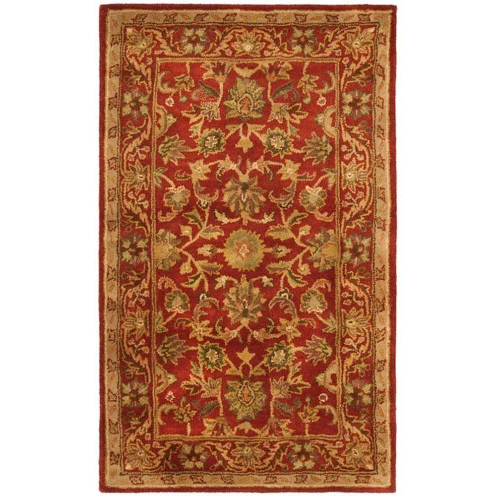 Antiquity AT52 Hand Tufted Indoor Accent Rug - Red/Red - 3'x5' - Safavieh