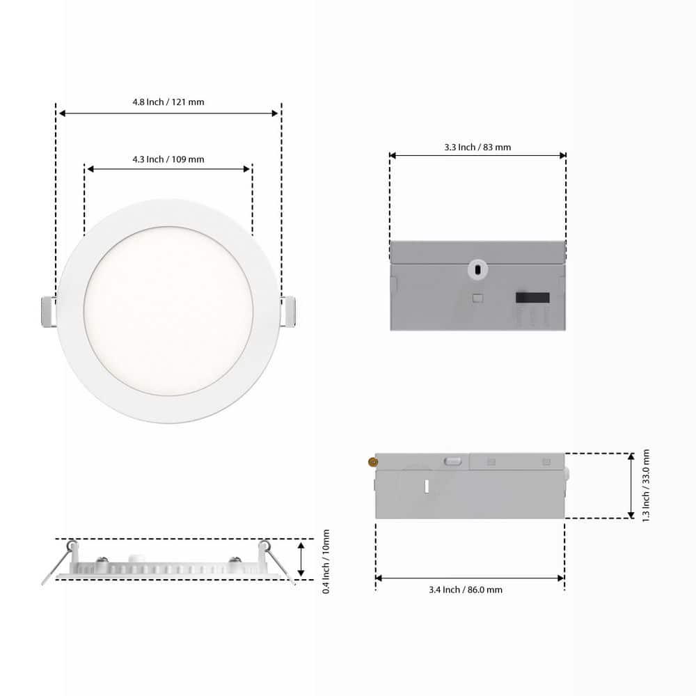 Infibrite IB-002-1-12W-HLW-24PK 6'' Tunable Color Temperature Dimmable Air-Tight IC Rated LED Canless Recessed Lighting Kit (Set of 24)