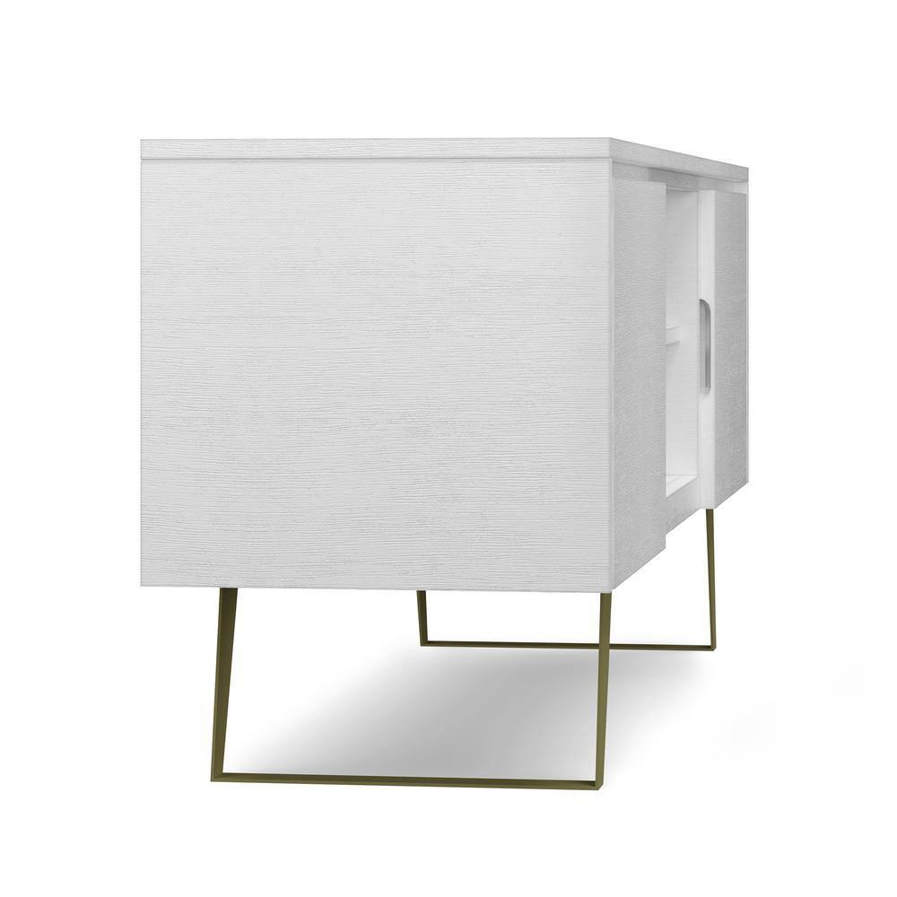 Simpli Home Lowry 63"W Solid Wood Modern Industrial TV Stand for TVs up to 70" with Storage
