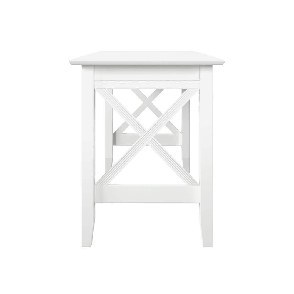 AFI 48" Lexi Solid Wood X Design Home Office, Gaming, Writing, Desk with Charger in White
