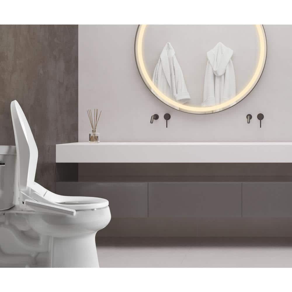 Hulife HLB-3000EC Electric Bidet Seat for Elongated Toilets White : Microfiber, Machine Washable, Non-Slip Backing