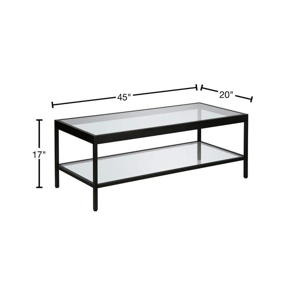Evelyn&Zoe Alexis 45" Wide Rectangular Coffee Table, Blackened Bronze