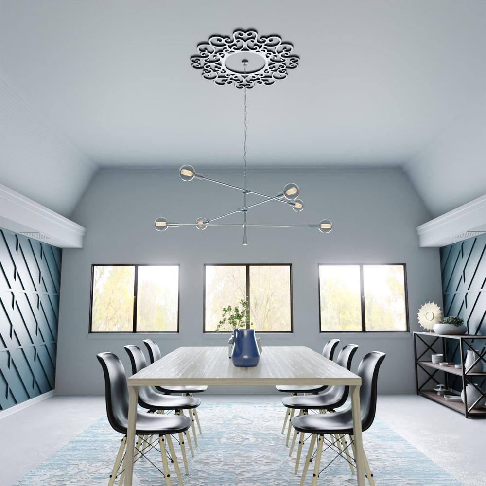 26"OD x 9 7/8"ID x 3/4"P Reims Architectural Grade PVC Pierced Ceiling Medallion, Antiqued Brass