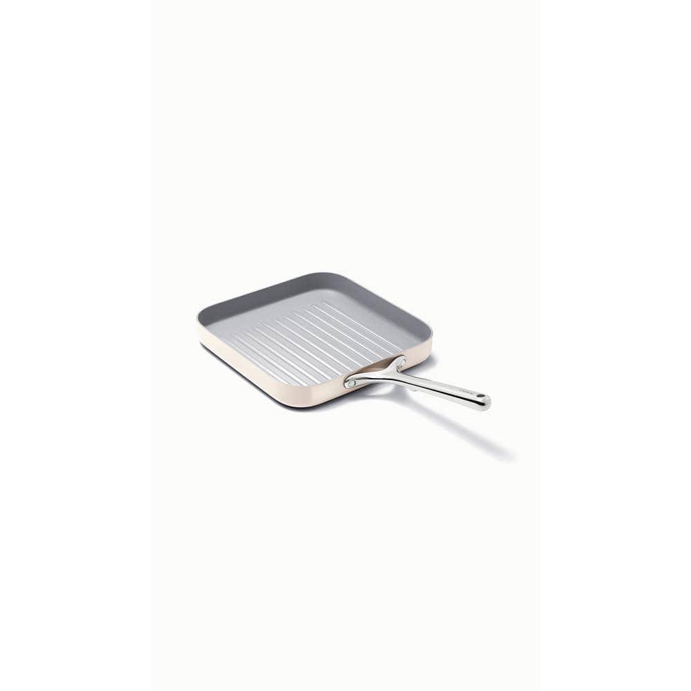 Caraway Home 11.02" Nonstick Square Grill Fry Pan Cream