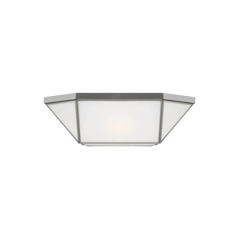 Morrison 20'' Brushed Nickel Indoor/Outdoor Flush Mount with Glass Shade