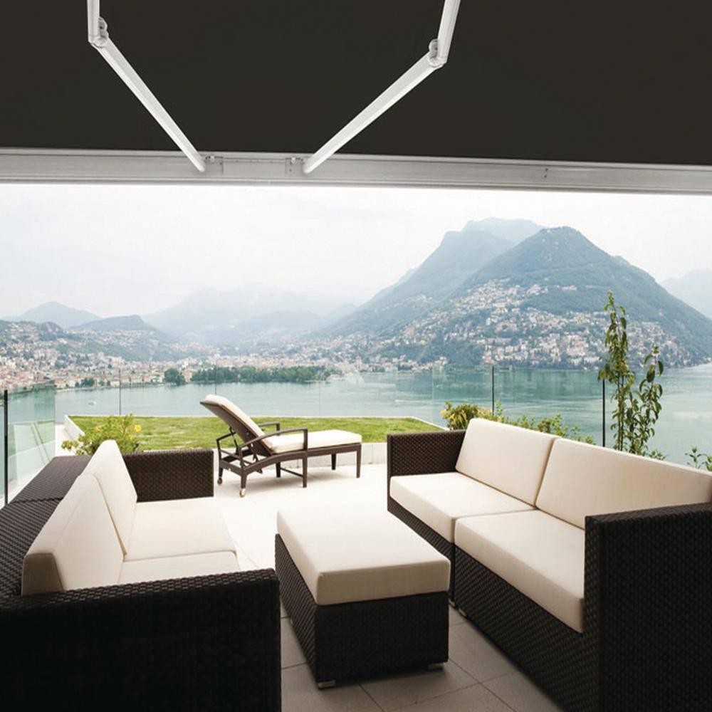 Advaning 10.5'' Fabric, Metal Cover Retractable Patio Awning