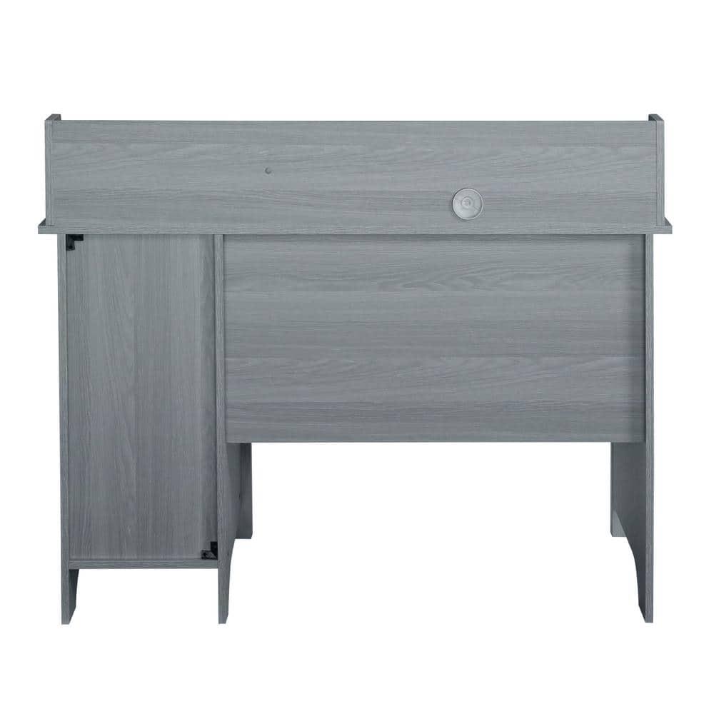 Classic Office Desk with Storage Gray - Techni Mobili