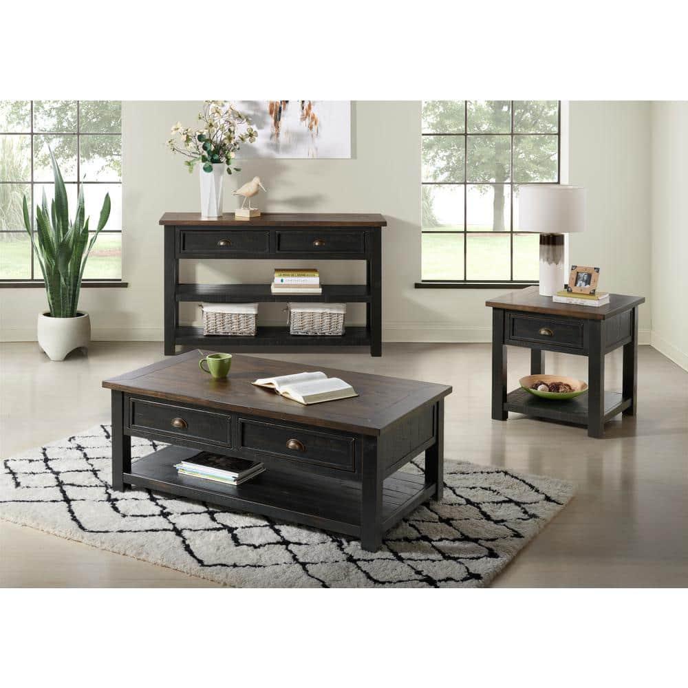Martin Svensson Home Monterey 50" Coffee Table, Black and Brown