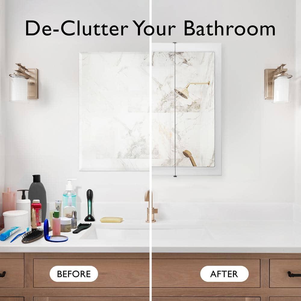 24 Inch Bathroom Medicine Cabinet, Wall Mounted, 3 Mirror, Doors White – Design House, 535849-WHT