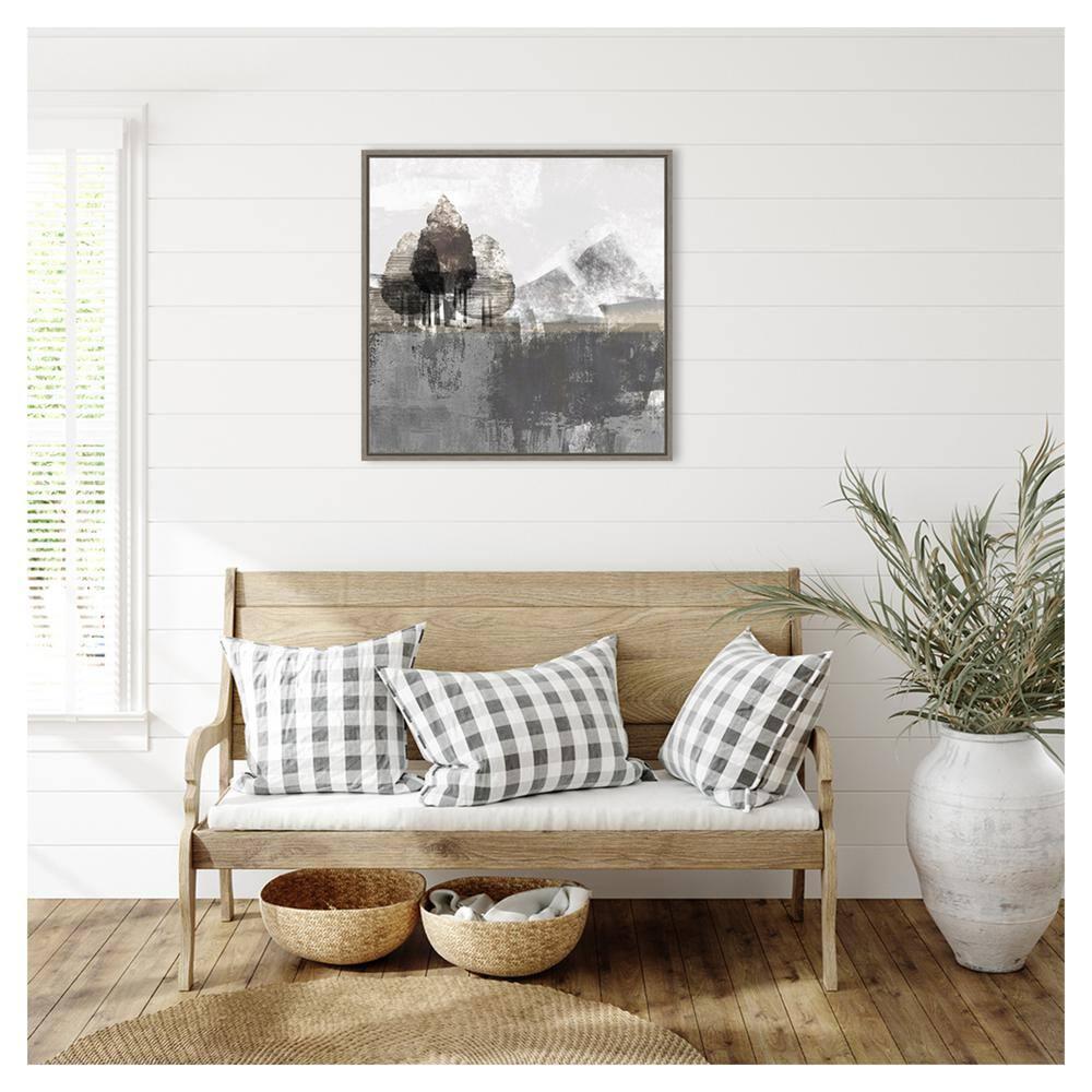 Amanti Art 30"x30" Textured Landscape by Northern Lights Framed Canvas Wall Art Print