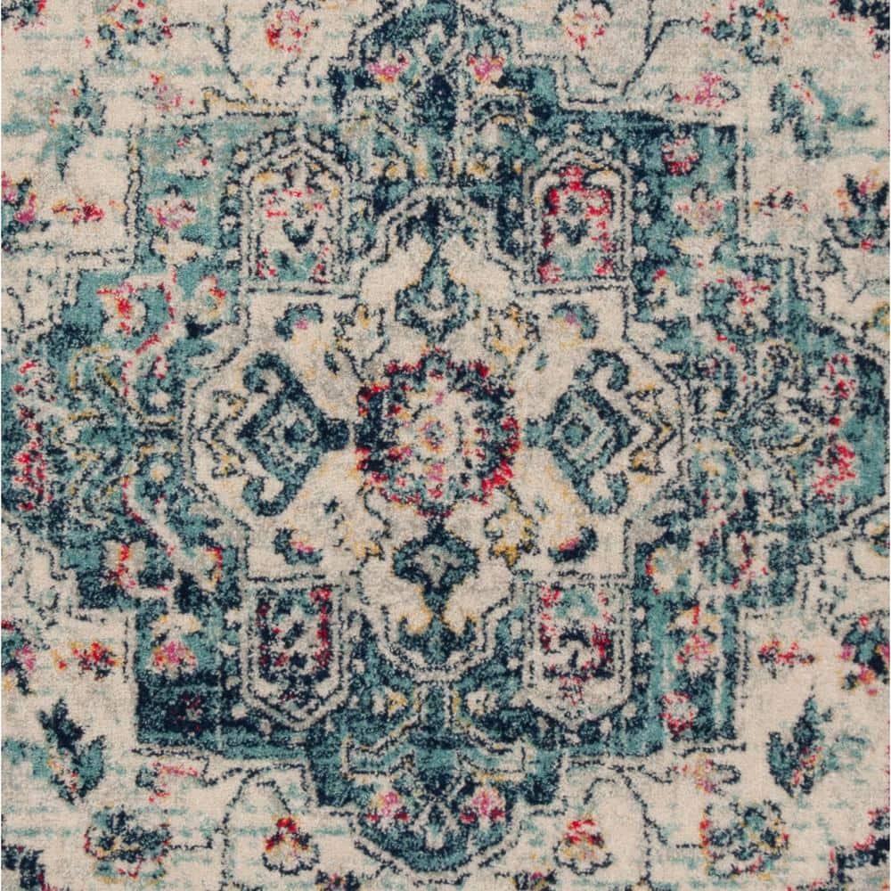 SAFAVIEH Madison Hildred Floral Bordered Area Rug, Navy/Fuchsia, 6' x 9'