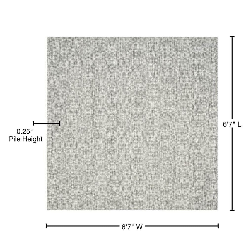 Courtyard CY8520 Power Loomed Indoor and Outdoor Area Rug - Grey/Grey - 6'7"x6'7" - Safavieh