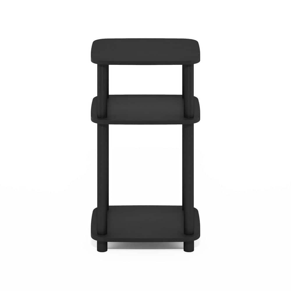 11087AM-BK 11087 Just 3-Tier No Tools Tube End Table, Americano & Black - 13.4 x 11.5 x 22.8 in.