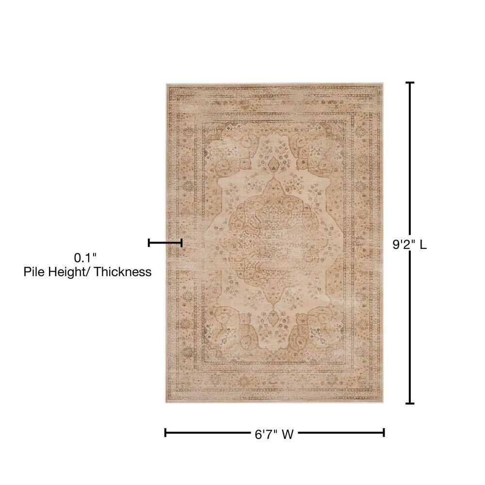 Vintage VTG158 Power Loomed Indoor Area Rug - Creme - 6'7"x9'2" - Safavieh.