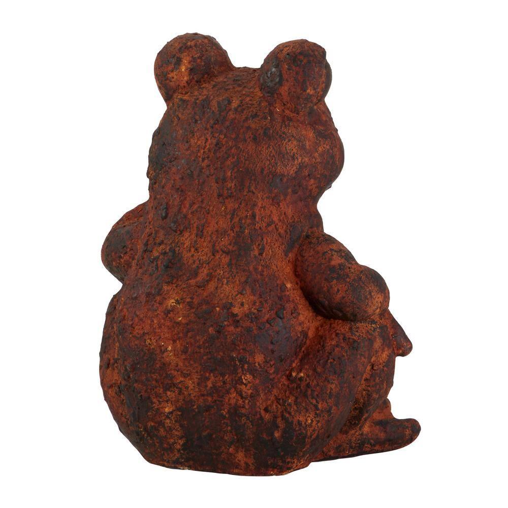 DecMode Outdoor 13" x 16" Rust Magnesium Oxide Rustic Frogs Garden Sculpture, 1 - Pieces