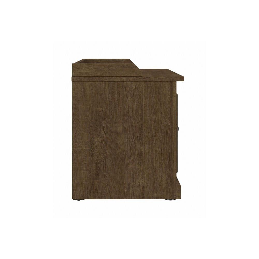 Woodland 40W Shoe Storage Bench with Doors in Ash Brown - Engineered Wood