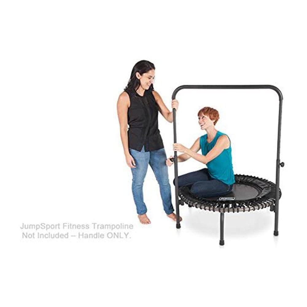 JumpSport 370 PRO Indoor Lightweight Heavy Duty 39-Inch Heavy Duty Fitness Trampoline with Handle Bar Accessory and Adjustable Tension Bungees, Black