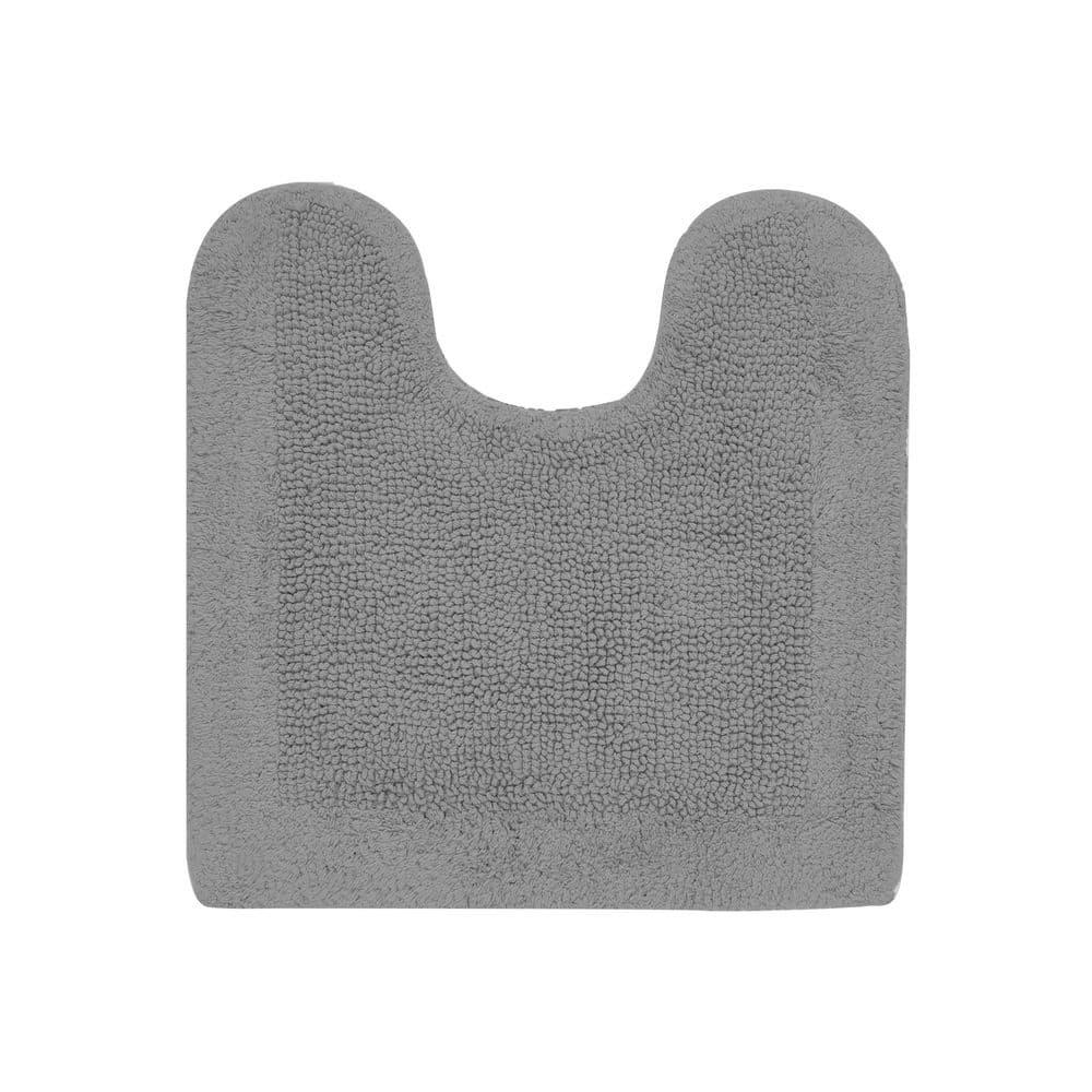 Better Trends Edge 100% Cotton Tufted Reversible Bath Rug 20" x 20" Contour - Gray