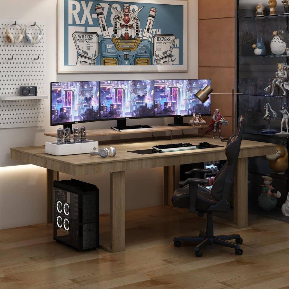 FUFU&GAGA Yellow Log Color Modern Desk For Conference Room Table Computer Desk